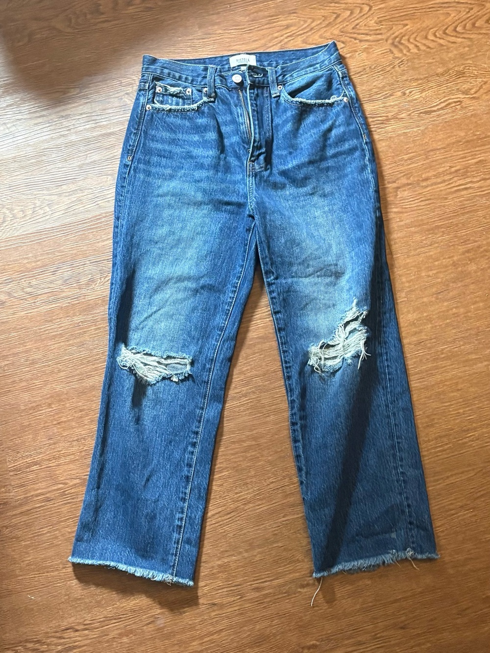 PISTOLA Cassie Crop Super High Rise Straight Jeans Size 27